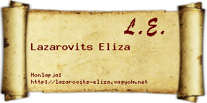Lazarovits Eliza névjegykártya